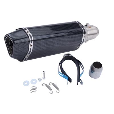Toba Esapament Universala pentru Motocicleta Otel  400mm Carbon cu  Accesorii de Prindere