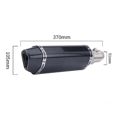 Toba Esapament Universala pentru Motocicleta Otel  400mm Carbon cu  Accesorii de Prindere