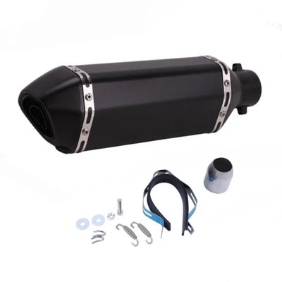Toba Esapament Universala pentru Motocicleta Otel  400mm Negru cu  Accesorii de Prindere