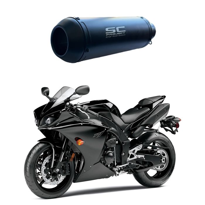 Toba Esapament Universala pentru Motocicleta Otel  330mm Negru cu  Accesorii de Prindere