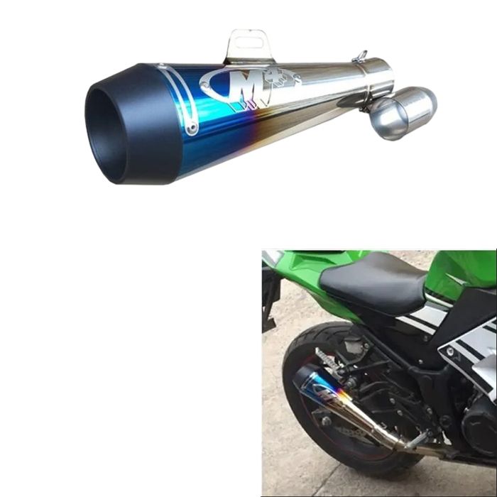 Toba Esapament Universala pentru Motocicleta Otel  350mm Multicolor cu  Accesorii de Prindere