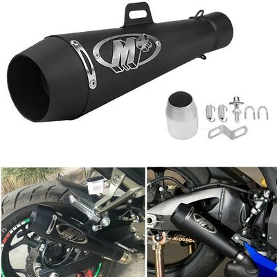 Toba Esapament Universala pentru Motocicleta Otel  350mm Negru cu  Accesorii de Prindere