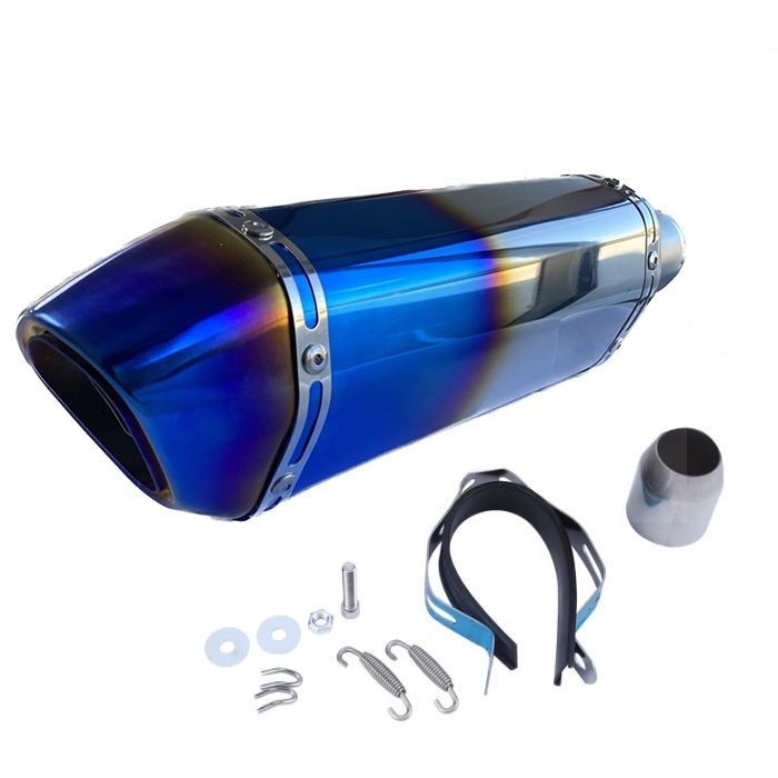 Toba Esapament Universala pentru Motocicleta Otel  400mm Multicolor cu  Accesorii de Prindere