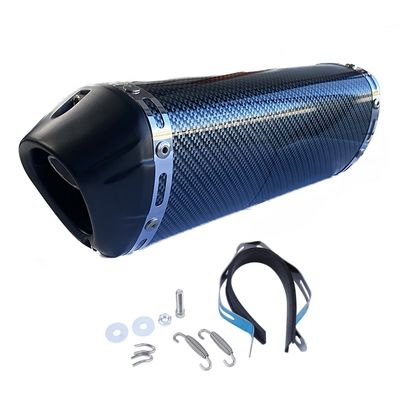 Toba Esapament Universala pentru Motocicleta Otel  400mm Negru Carbon cu  Accesorii de Prindere