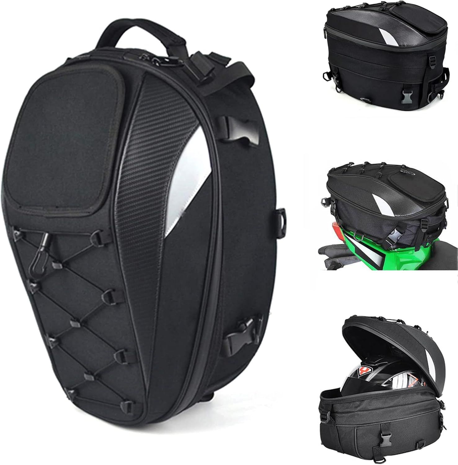 Moto Rucsac Carbon Aerodinamic Impermeabil Geanta 34L Negru