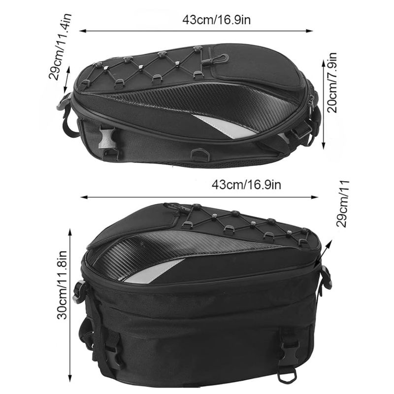 Moto Rucsac Carbon Aerodinamic Impermeabil Geanta 34L Negru