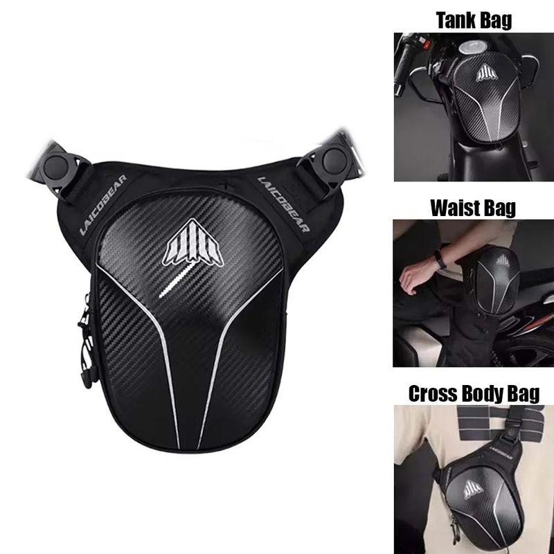 Moto Rucsac Geanta Aerodinamic Impermeabil Geanta Negru Carbon Motociclete pentru Picior si rezervor