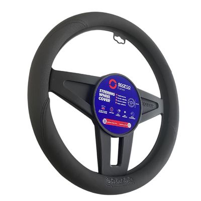 Universal Sparco Husa Piele Volan Auto Negru Diametru 38mm