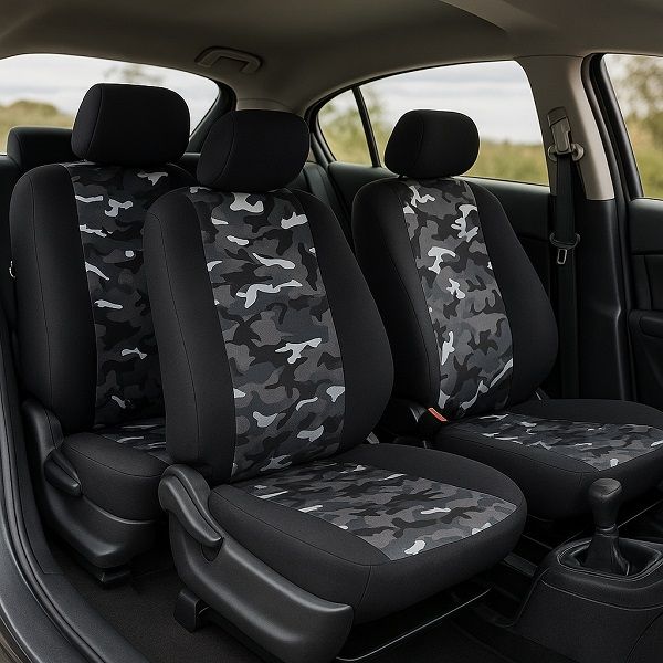Huse Scaune Auto Camuflaj  pentru Masini Auto Universal Textil Set Complet 9 buc