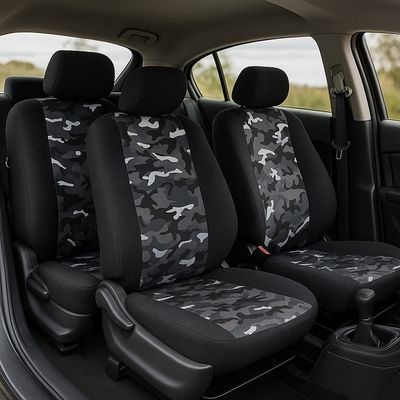 Huse Scaune Auto Camuflaj  pentru Masini Auto Universal Textil Set Complet 9 buc