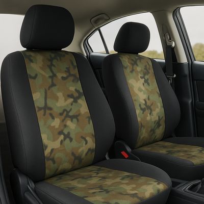 2 x Huse Scaune Auto Camuflaj  pentru Masini Auto Universal Textil