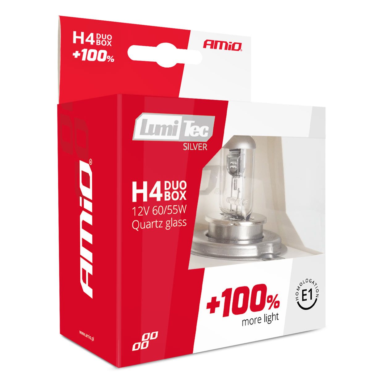 2 x H4 Halogen12V 60/55W LumiTec SILVER +100% DUO Lumini Lampa Faruri Becuri High Low Beam Auto Camoin Moto