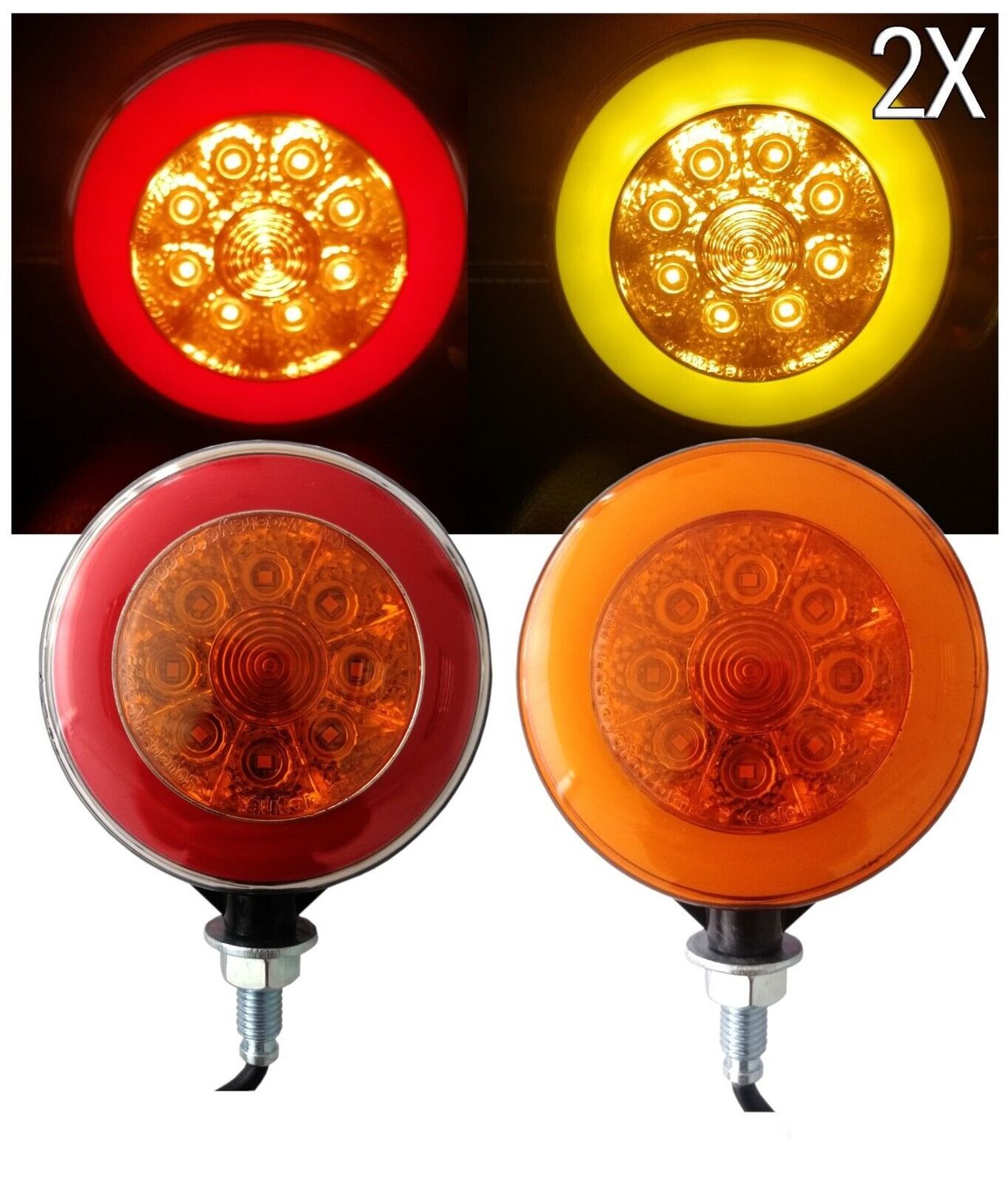 2 x LED Lumină Latura Lampe Neon Gabarit Camioane tip Cercei pentru Oglindă 12V 24V
