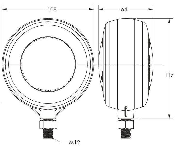 2 x LED Lumină Latura Lampe Neon Gabarit Camioane tip Cercei pentru Oglindă 12V 24V
