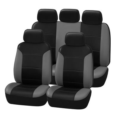 Huse Scaune pentru Masini Auto Universal Nergu Gri Lux PU Piele Set Complet