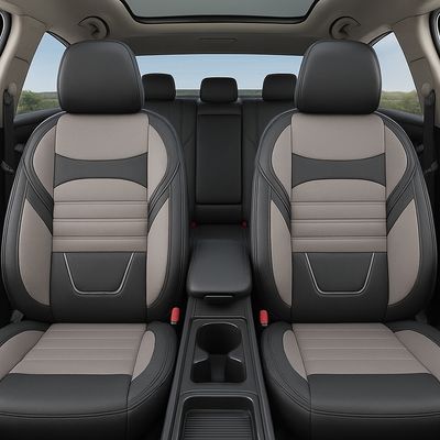 Huse Scaune pentru Masini Auto Universal Nergu Gri Lux PU Piele Set Complet