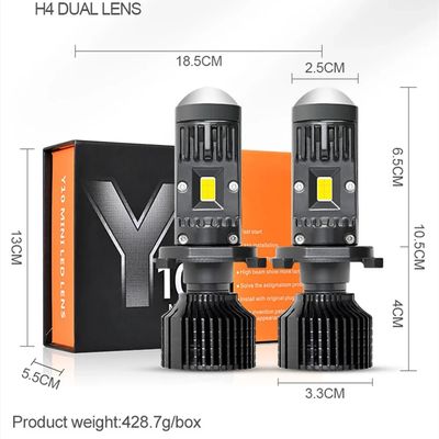 2 x LED Y10 H7 200% 50W 6400LM 6000K 360° Canbus cu Lentila Lumini Lampa Faruri Becuri Auto Camoin Moto HiLow Beam 12V 24V