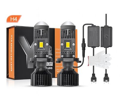 2 x LED Y10 H7 200% 50W 6400LM 6000K 360° Canbus cu Lentila Lumini Lampa Faruri Becuri Auto Camoin Moto HiLow Beam 12V 24V