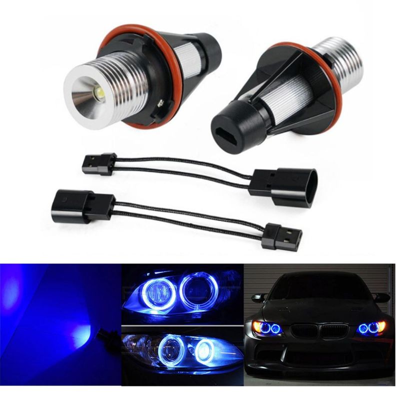 2 x BMW E39 E53 E60 E61 E63 E64 E65 E66 E83 E87 Marker Faruri LED pentru Angel Eyes Albastru 10W