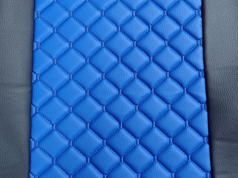 Huse scaune pentru DAF XF 106 2015,2016,2017,2018,2019,2020,2021 Negru Albastru Camion Lux PU Piele Textil Cantitate:2 Huse 