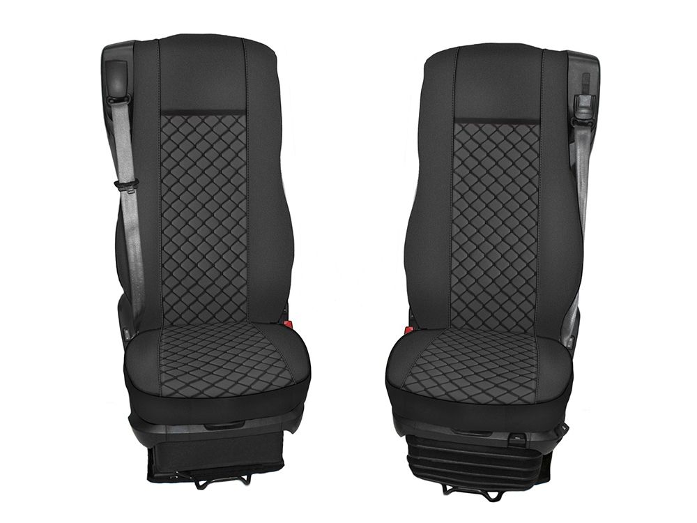 Huse scaune pentru DAF XF 106 2015,2016,2017,2018,2019,2020,2021 Negru Camion Lux PU Piele Textil Cantitate:2 Huse scaune