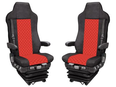 Huse scaune pentru IVECO STRALIS HI-WAY 2005,2006,2007,2008,2009,2010,2011,2012,2013,2014,2015,2016,2017,2018,2019 Negru Rosu