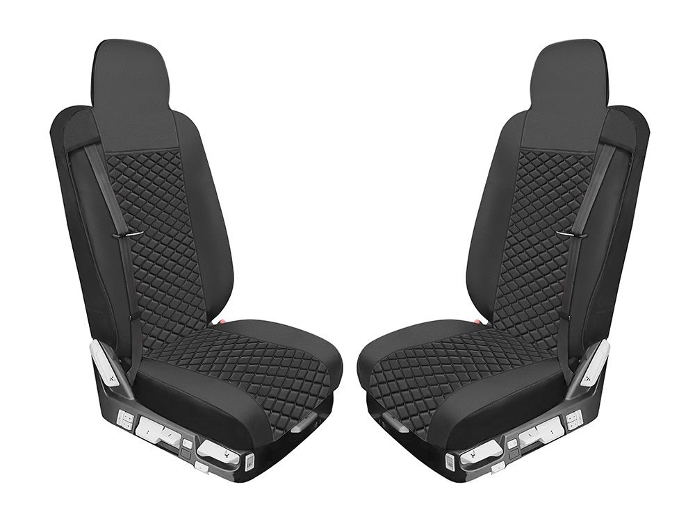 Huse scaune pentru RENAULT T 2015-2021 Negru Camion Lux PU Piele Textil