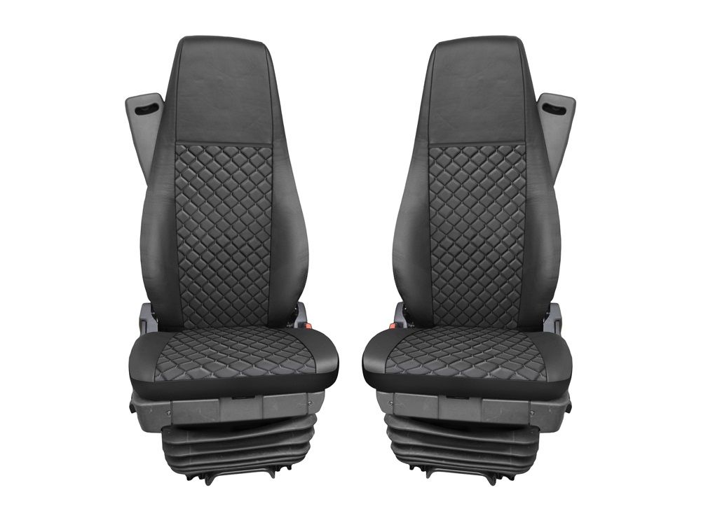 Huse scaune pentru SCANIA R 2006-2020 Negru Camion Lux PU Piele Textil