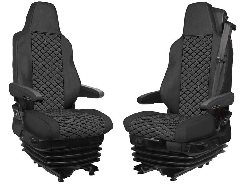 Huse scaune pentru MAN TGX 2021+  Negru Camion Lux PU Piele Textil