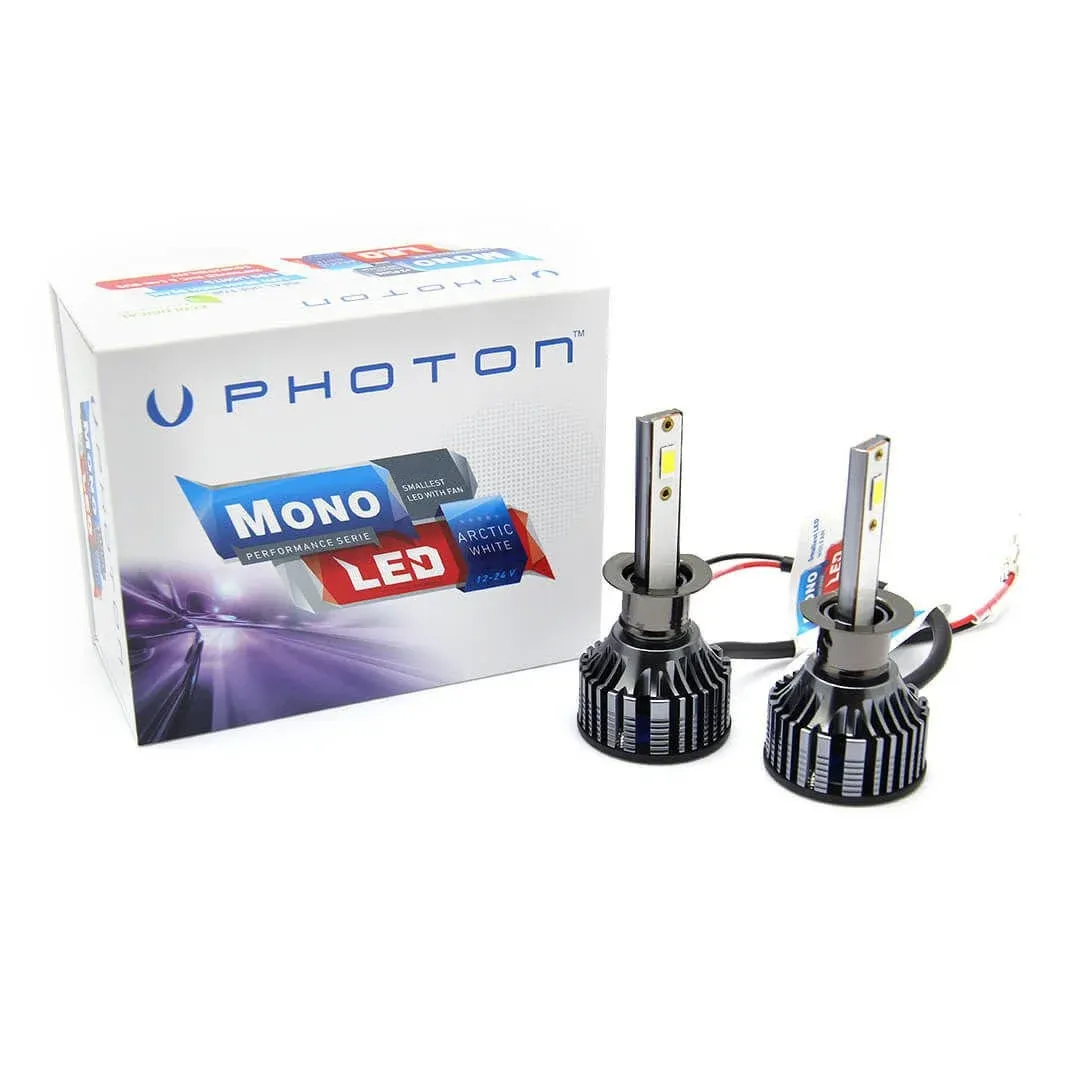 2 x LED H1 Photon Mono LED +3 Plus 12v 70W 10000LM Lumini Lampa Faruri Becuri Auto Camoin Moto