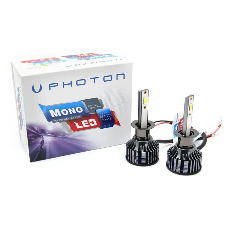 2 x LED H1 Photon Mono LED +3 Plus 12v 70W 10000LM Lumini Lampa Faruri Becuri Auto Camoin Moto