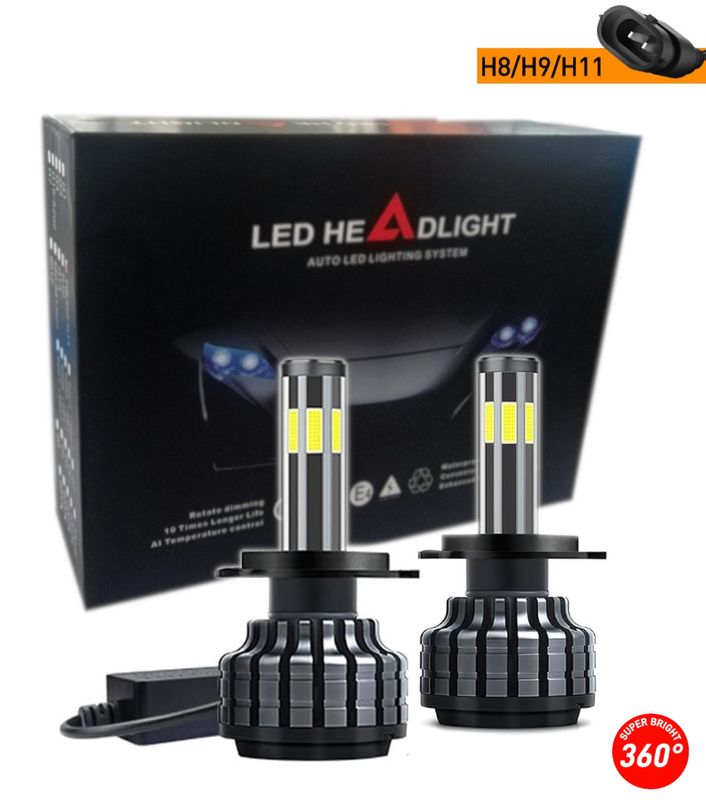 2 x COB LED H11 H8 H9 12V 80W 16000lm 360° 6000K Canbus fără Eroare Lumini Lampa Faruri Becuri Auto Camoin Moto Hi/Low Beam 12V 24V