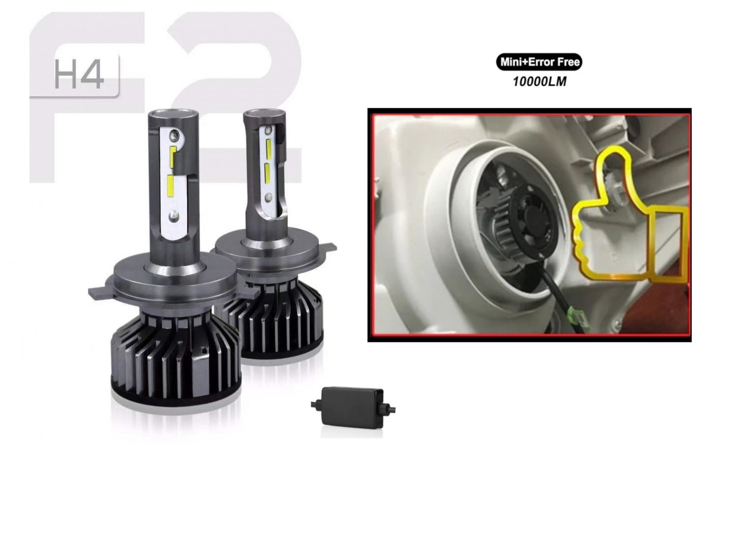 2 x LED BEC F2 H4 12v/24V 72W 10000LM Lumini Lampa Faruri Becuri Auto Camoin Moto