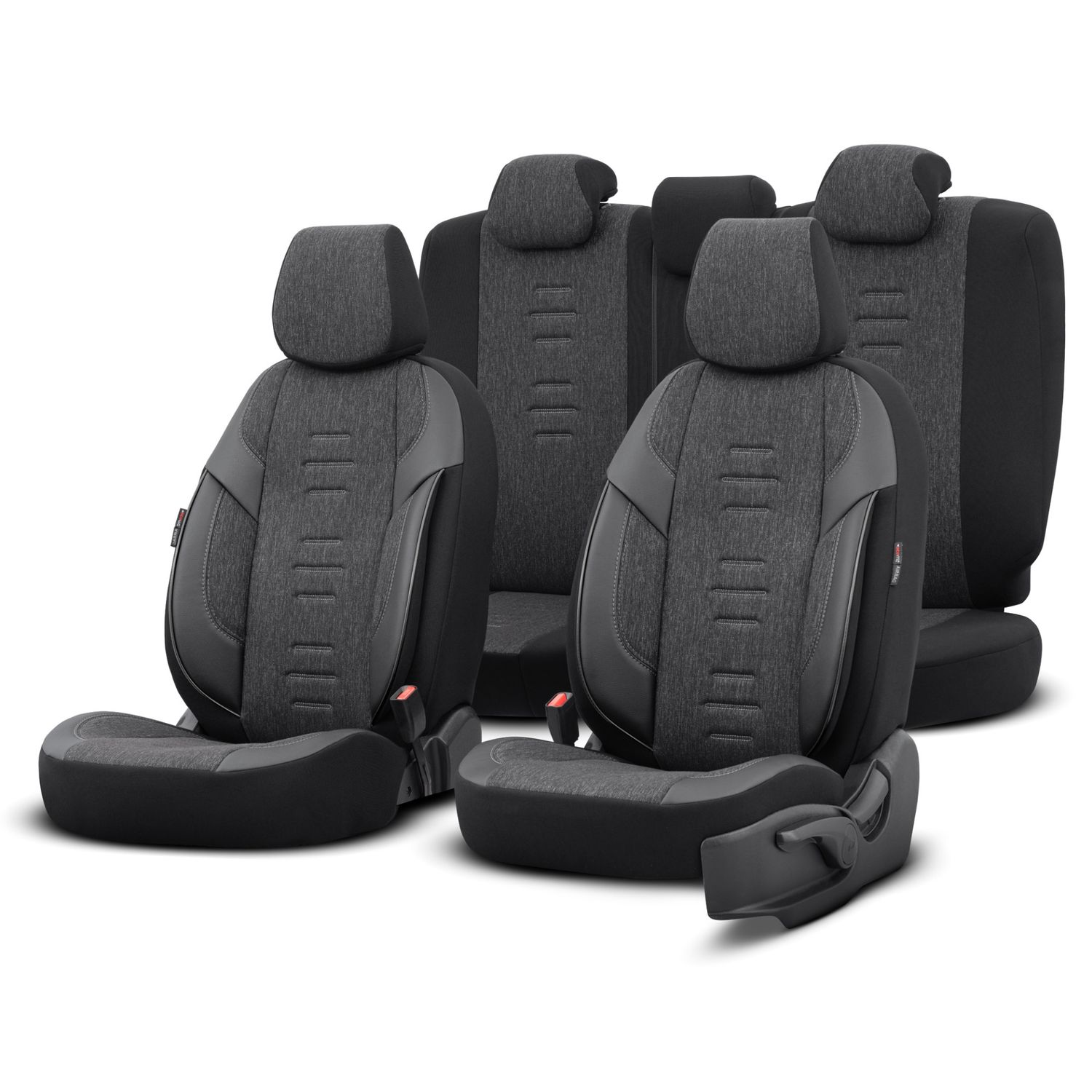 Otom Huse Scaune Auto Universal Negru Lux Piele Textil Set Complet