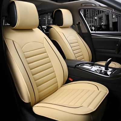 Huse Scaune pentru Masini Auto Universal Bej Lux PU Piele Set Complet