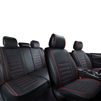 Huse Scaune pentru Masini Auto Universal Nergu Rosu Lux PU Piele Set Complet