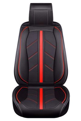 HUSE SCAUNE PENTRU MASINI UNIVERSAL NEGRU ROSU PIELE SET COMPLET