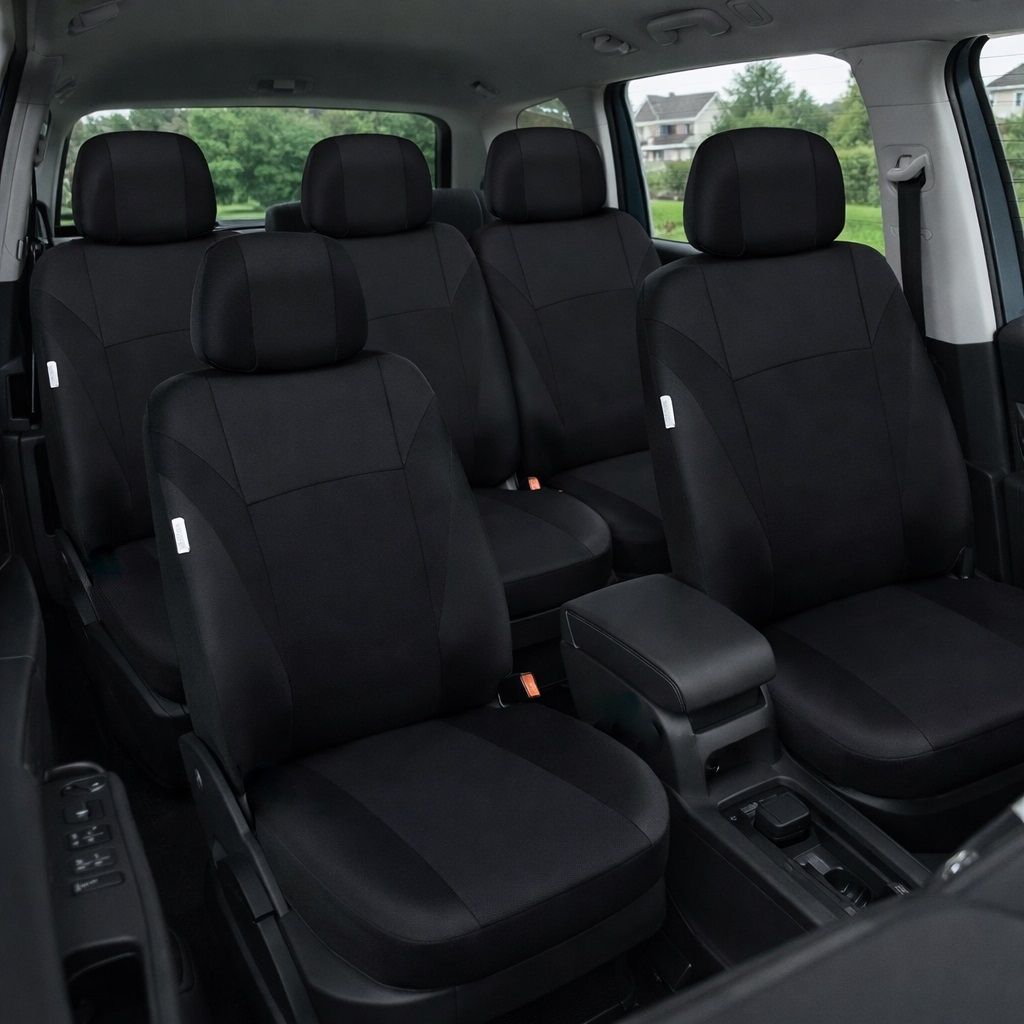 Huse Scaune 5 Locuri pentru Ford S-MAX C-MAX, VW Touran, Sharan, Toyota Corolla Verso Masini Auto Universal Nergu Lux Textil Set Complet