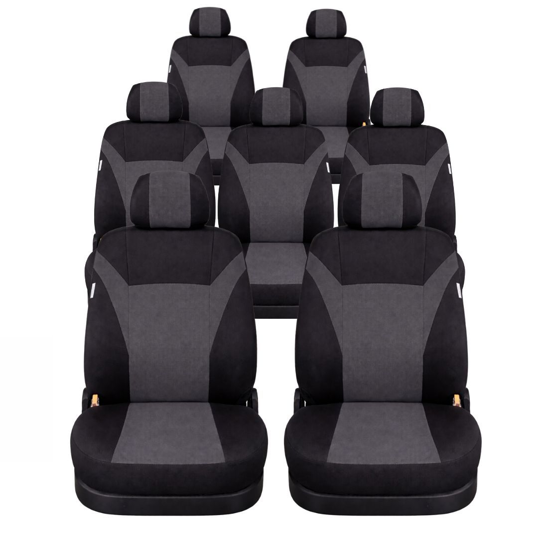 Huse Scaune 7 Locuri pentru VW Touran, Sharan, Ford Galaxy, Citroen C8, Peugeot 307SW, Citroen C4 Grand Picasso, Peugeot 806, 807 Masini Auto Universal Nergu Lux Textil Set Complet