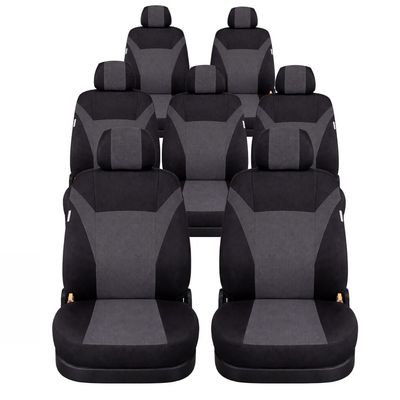 Huse Scaune 7 Locuri pentru VW Touran, Sharan, Ford Galaxy, Citroen C8, Peugeot 307SW, Citroen C4 Grand Picasso, Peugeot 806, 807 Masini Auto Universal Nergu Lux Textil Set Complet