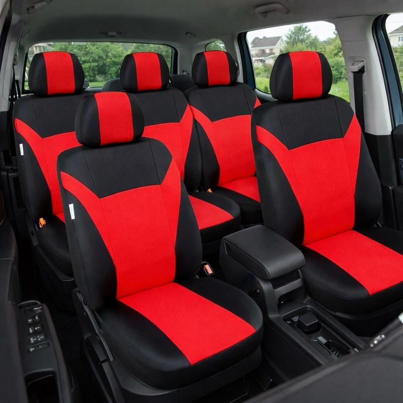 Huse Scaune 5 Locuri pentru Ford Galaxy,Opel Zafira, S-MAX, C-MAX, VW Touran, Sharan,Citroen Picasso,Peugeot 308,5008 Toyota Corolla Verso Masini Auto Universal Nergu Rosu Textil Set Complet Huse Scaune 5 Locuri pentru Ford Galaxy,Opel Zafira, S-MAX, C-MAX, VW Touran, Sharan,Citroen Picasso,Peugeot 308,5008 Toyota Corolla Verso Masini Auto Universal Nergu Rosu Textil Set Complet