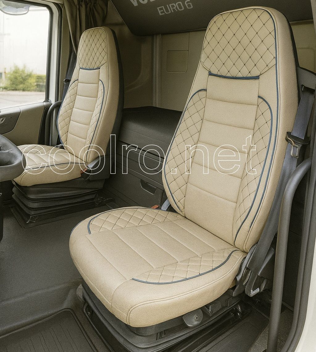 Huse scaune pentru VOLVO FH EURO 6 2014-2020 Bej Camioane Lux Piele Textile