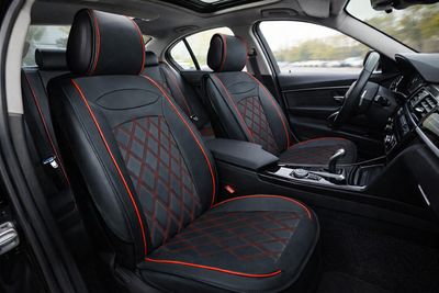 Huse Scaune pentru Masini Auto Universal Nergu Rosu Lux PU Piele Set Complet