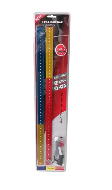 45 LED BAR 60cm Lumina Lampa Steag Romania Flag Banda Camion Microbuze Auto Parbriz 12V 24V