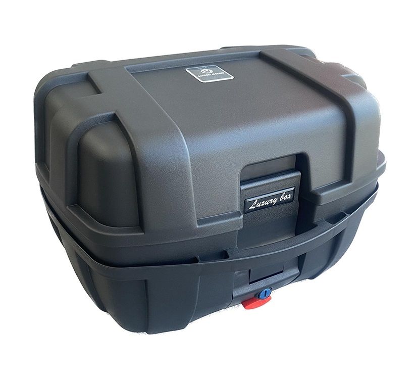 Cutie Portbagaj Motocicleta Scuter ATV 50L Valiza Negru Reflectorizant Lacat