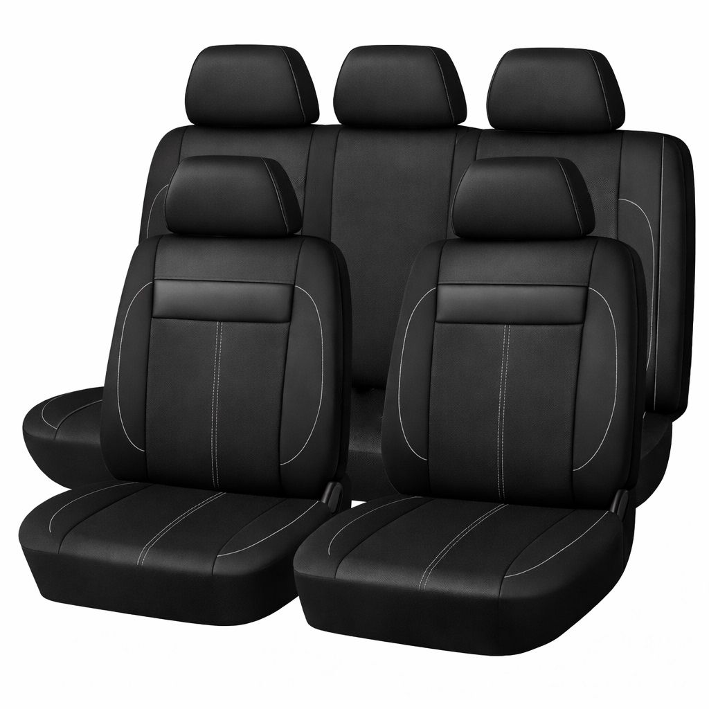 Huse Scaune pentru Masini Auto Universal Nergu Alb PU Piele Set Complet