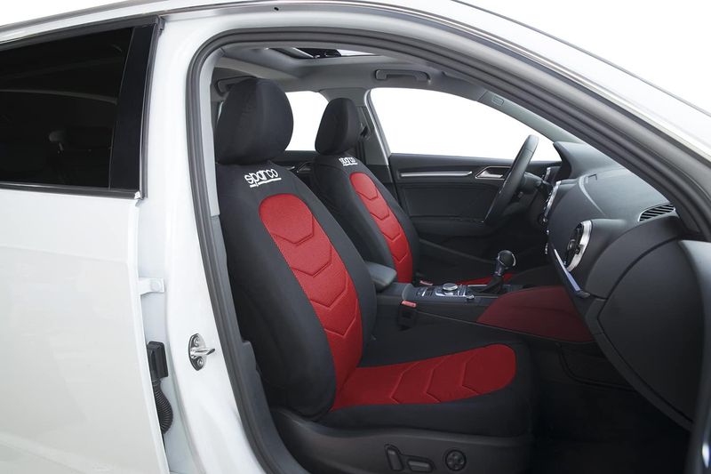 Huse Scaune pentru Masini Auto Universal Nergu Rosu Lux Textil Set Complet