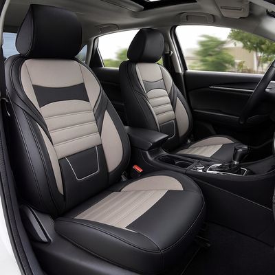 Huse Scaune pentru Masini Auto Universal Nergu Gri Lux PU Piele Set Complet