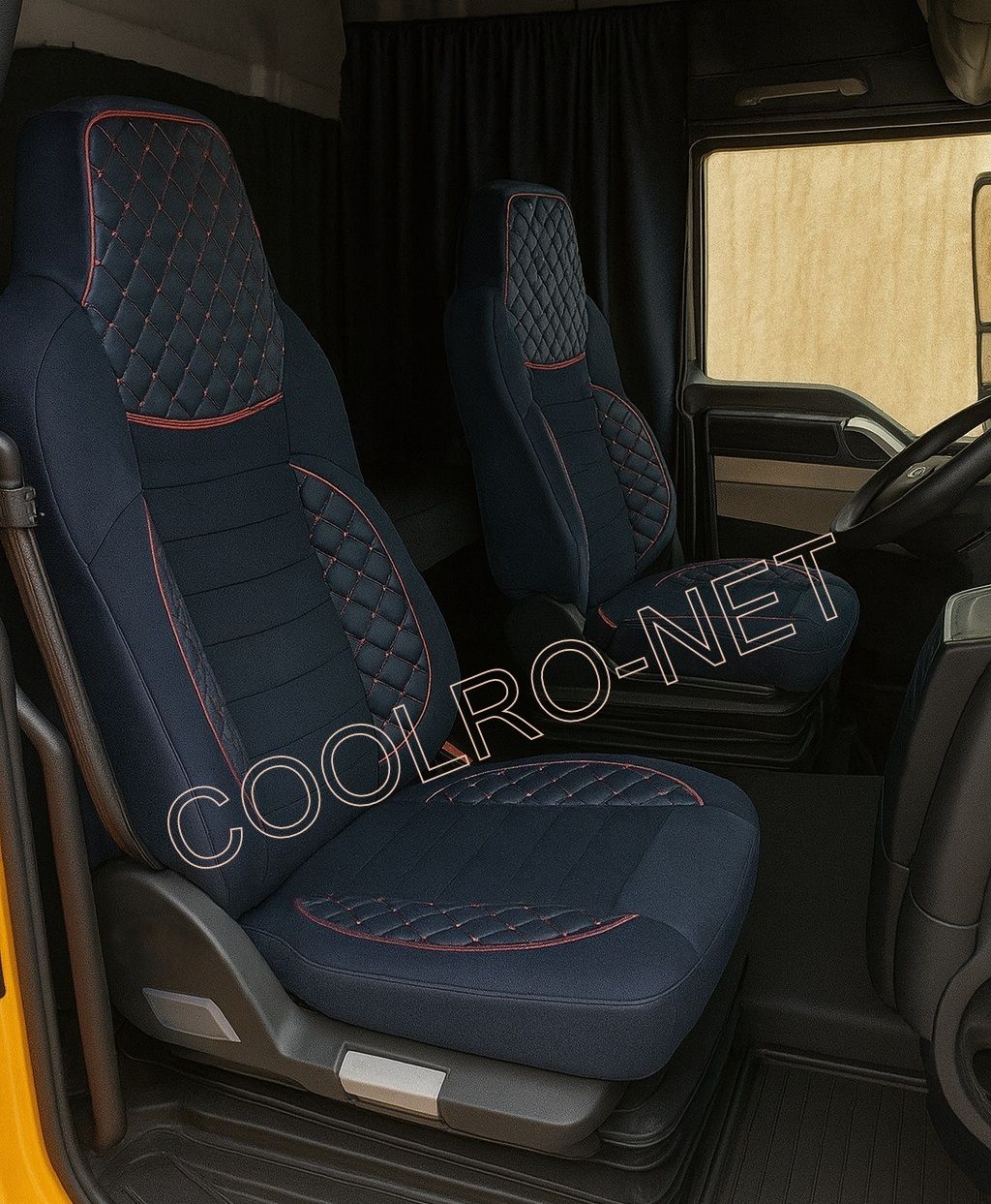 LUX Huse Scaune pentru MAN TGX TGS TGL 2021+ EURO 7 Camioane Nergu Piele si Textil