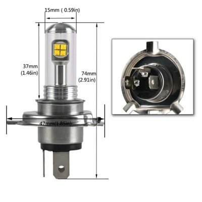 2 x H4 HS1 12V-24V 360° 6000K Lumini Lampa Faruri Becuri Auto Camoin Moto 12V 24V